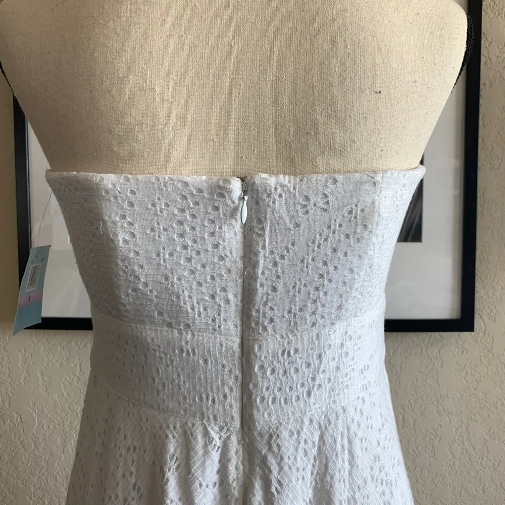 Suzi CHIN for Maggy Boutique Lace /Crochet White Strapless Dress Size 6 - Picture 4 of 10